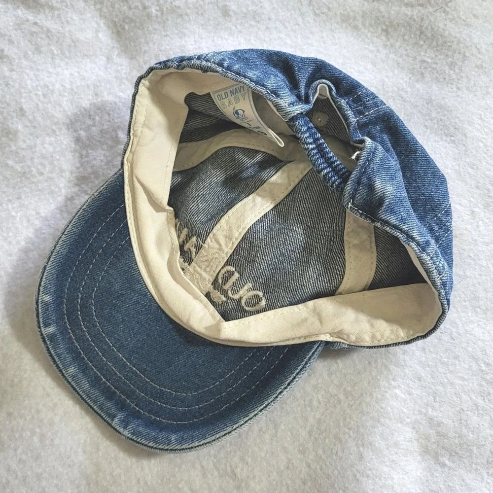 Old Navy Baby 6-12 Months Baseball Cap Hat Blue Denim Embroidered Logo S